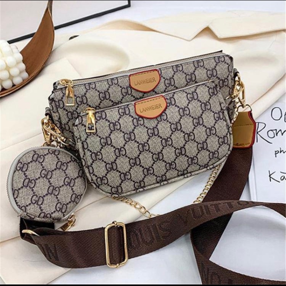 3 piece set crossbody bag monogram